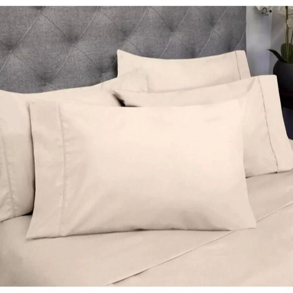 Sweet Home Collection Beige 1500 Count 6 Piece Bedroom Full Bed Sheet‎ Set